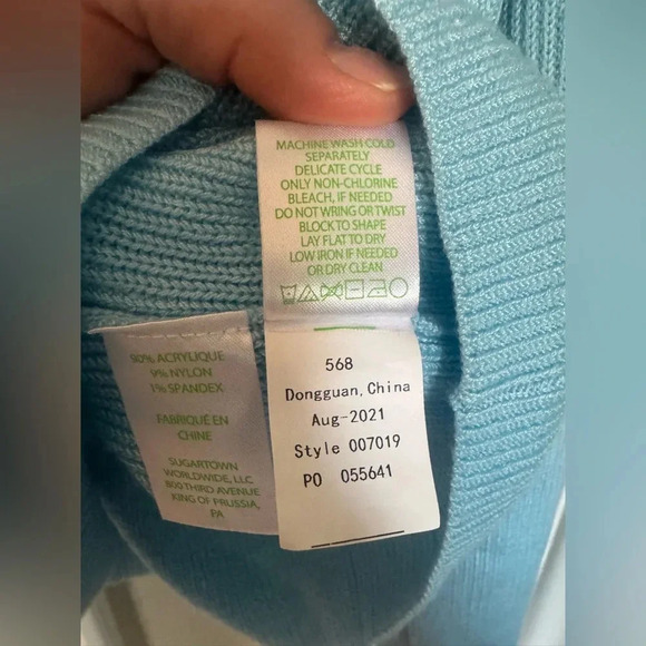 Lilly Pulitzer Rivka Sweater - Ravello Blue Chevron StripeSize XL - Picture 14 of 15